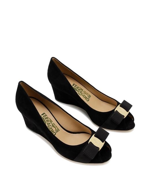 Ferragamo Black Bow High Heels