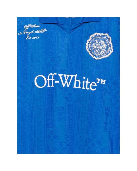 Off-White c/o Virgil Abloh Blue Straight Hem Short-Sleeved T-Shirt for men