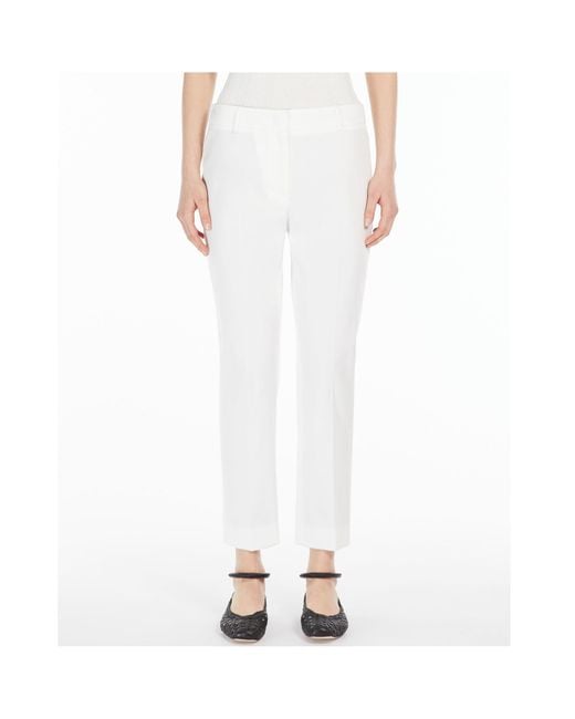 Weekend by Maxmara White Cotton Trousers