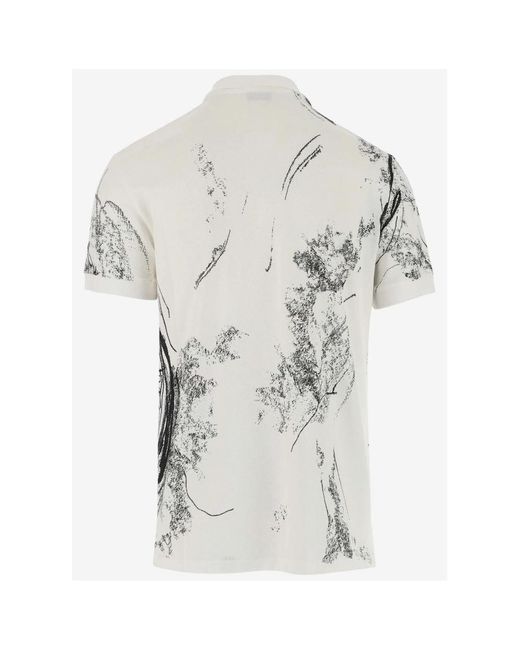 McQueen White Skull Short-Sleeved Polo Shirt for men