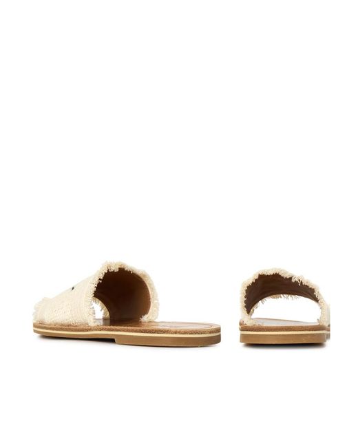 Bally Natural Round Head Flat Slippers