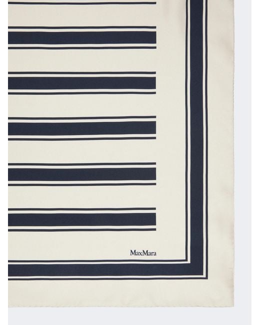 Max Mara Gray Striped Square Scarf