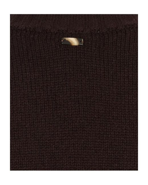 Fedeli Black Long-Sleeved Crewneck Jumper