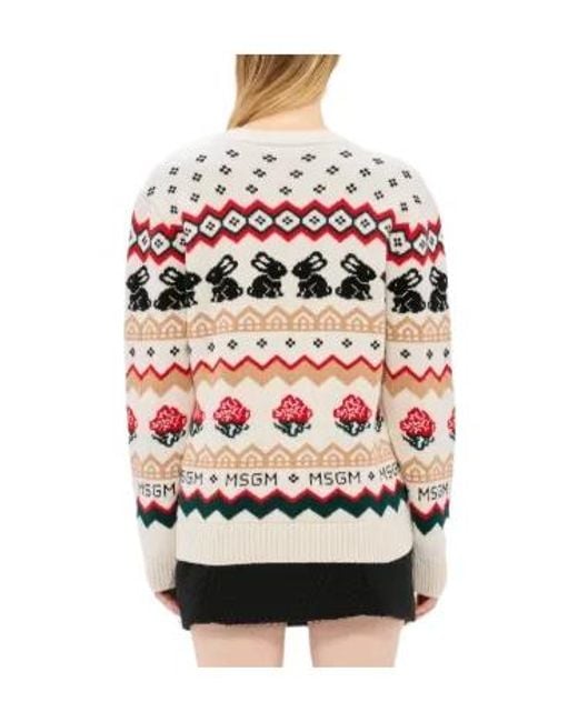 MSGM Red Wool Blend Sweatshirt