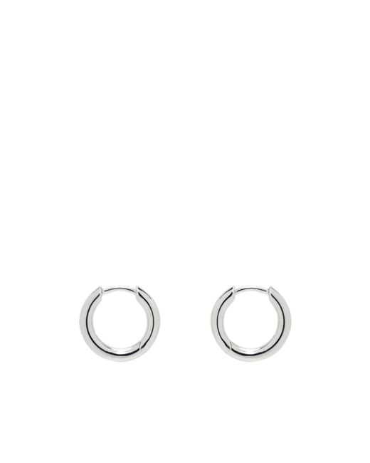 Tom Wood White Classic Hoop Earrings for men