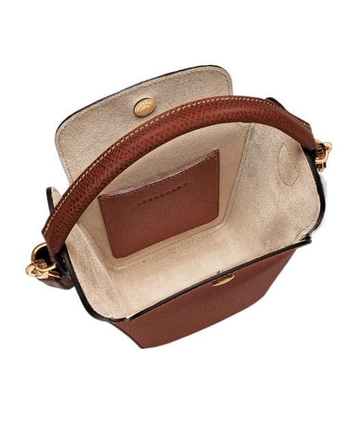 Longchamp Brown Épure Pop Corn Bag