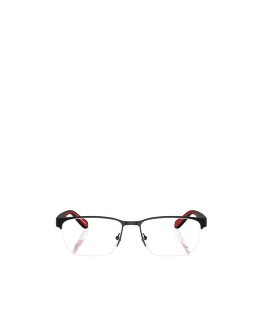 Emporio Armani Metallic Rectangular Frame Glasses for men