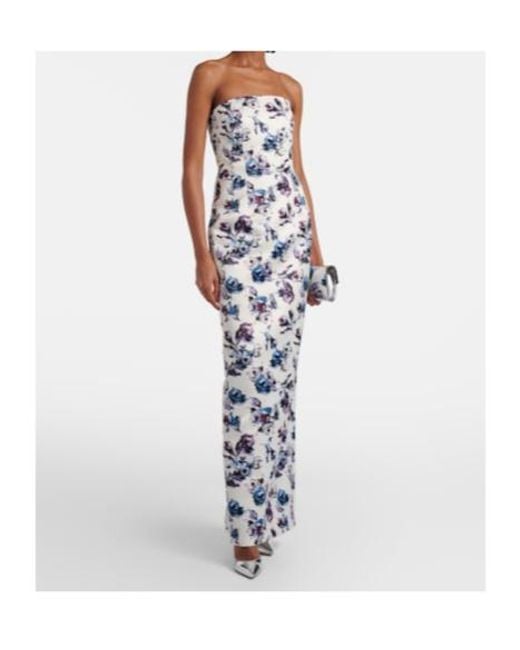 Emilia Wickstead White Laelia Floral Bustier Gown