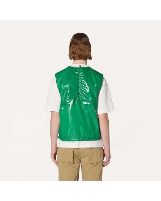 K-Way Green Barnel Zipped Vest for men