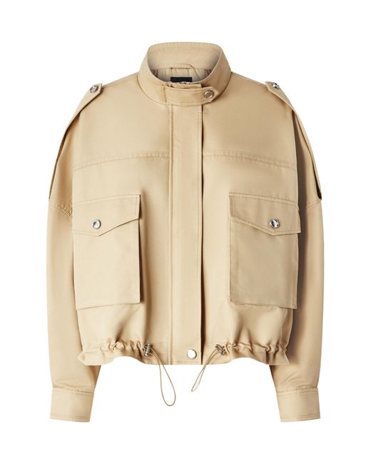 Pinko Natural Mock-Neck Drawstring Jacket