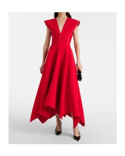 Maticevski Red Empath Draped Midi Dress