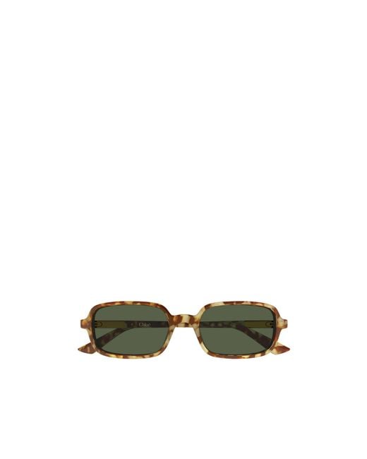 Chloé Green Chloé Eyewear Rectangle Frame Sunglasses