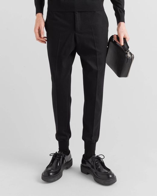 Prada Black Wool Blend Pants for men