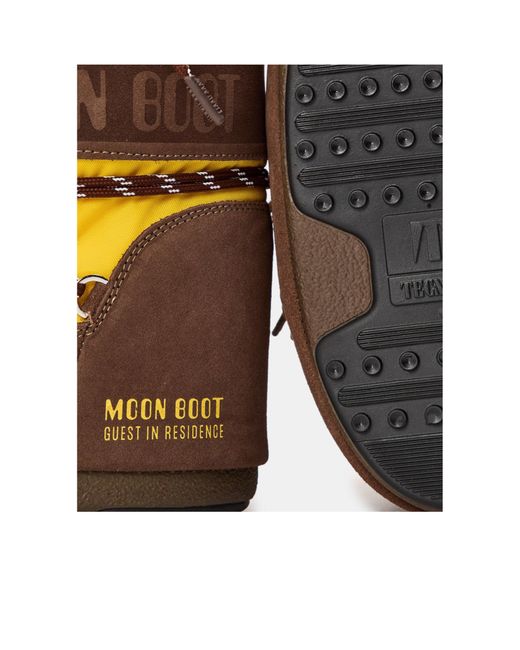Moon Boot Yellow Retro Color-Blocked Snow Boots