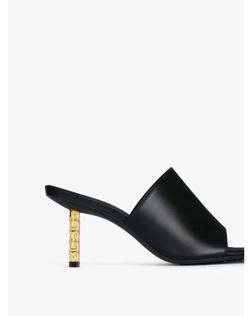 Givenchy Black G Cube Slip-On Heeled Sandals