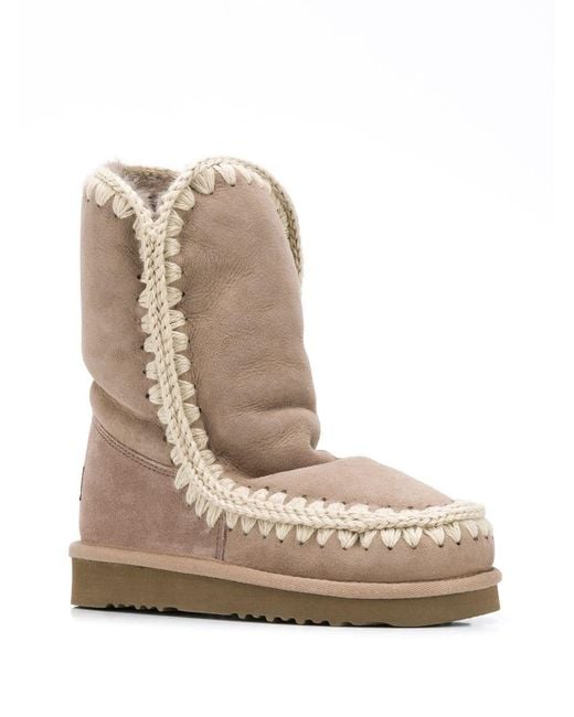 Mou Brown Shearling-Lined Suede Eskimo Boots
