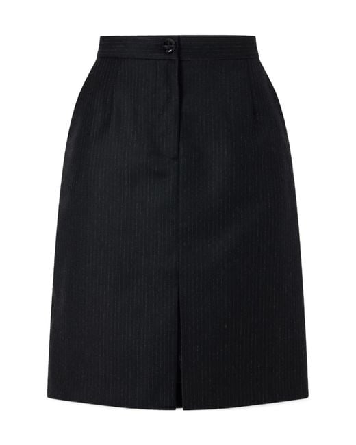 Blazé Milano Blue Popeye Pinstriped Wool Knee-Length Skirt