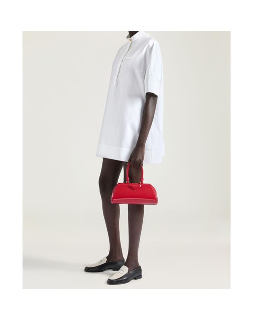 Givenchy White Stand-Collar Mini Shirt Dress