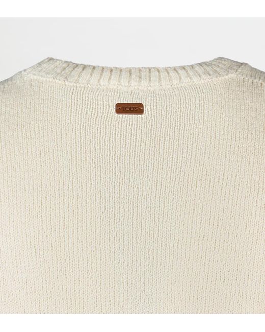Tod's White Logo-Appliqué Jumper for men