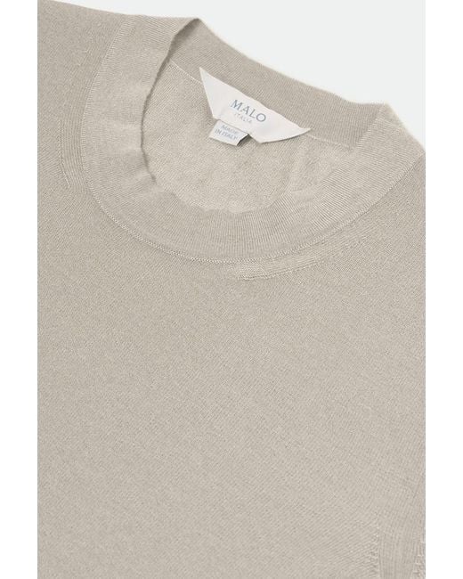 Malo White Cashmere Short-Sleeve Sweater