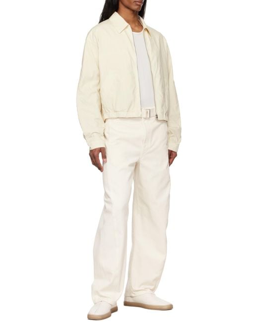 Lemaire White Zip-Up Jacket for men