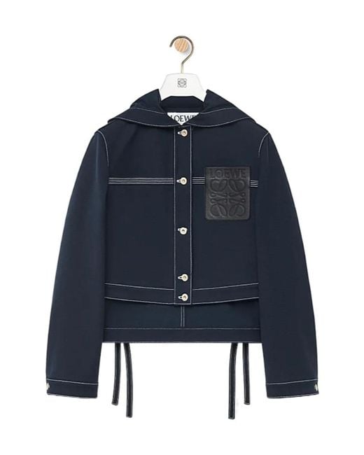 Loewe Blue Cropped Workwear Jacket