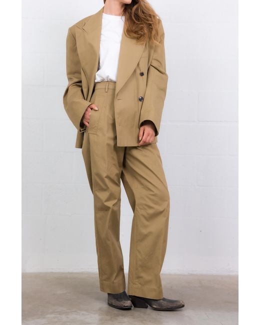 Dries Van Noten Natural Casual Pants With Belt Loops
