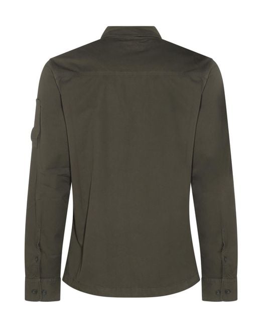 C P Company Green Zip-Up Overshirt for men