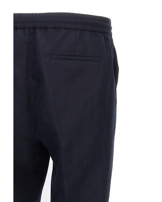Brunello Cucinelli Blue Drawstring Straight-Leg Trousers for men