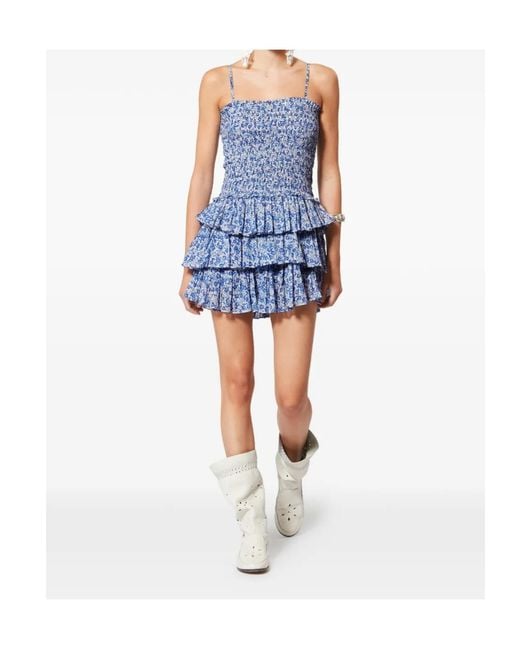 Isabel Marant Blue Isabel Marant Étoile Elodie Ruffled Mini Dress