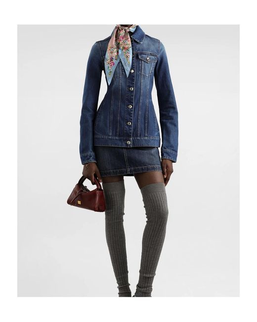 Dolce & Gabbana Blue Fitted Waist Denim Jacket