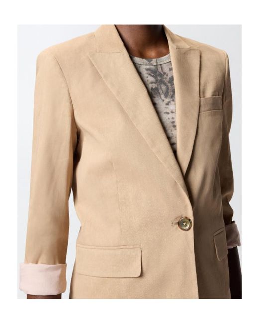 Pinko Natural Single-Breasted Jacket