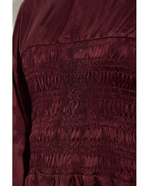 Ganni Purple Jacquard Patchwork Mini Dress