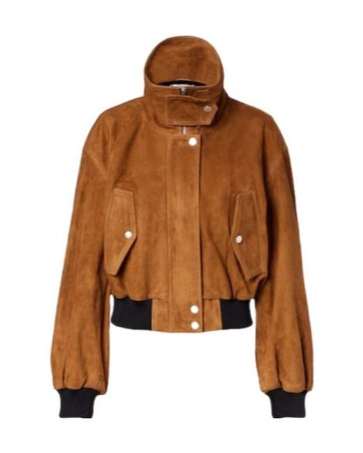Nour Hammour Brown Briar Suede Bomber Jacket