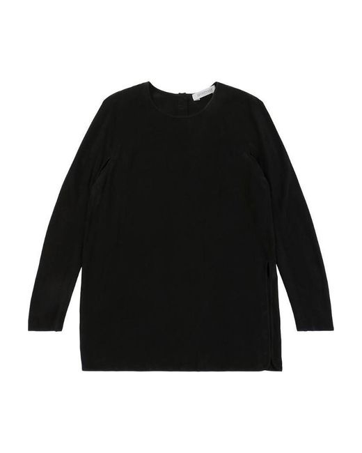Sportmax Black T-Shirt With Round Neck And Long Sleeves