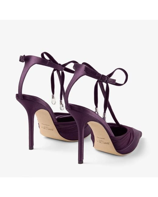 Jimmy Choo Purple Afia 100 Mesh Pumps