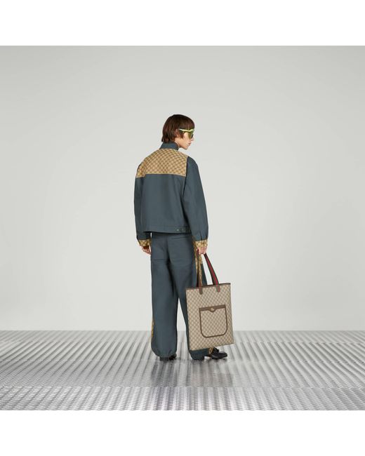 Gucci Gray Panel-Detailed Straight Leg Trousers for men
