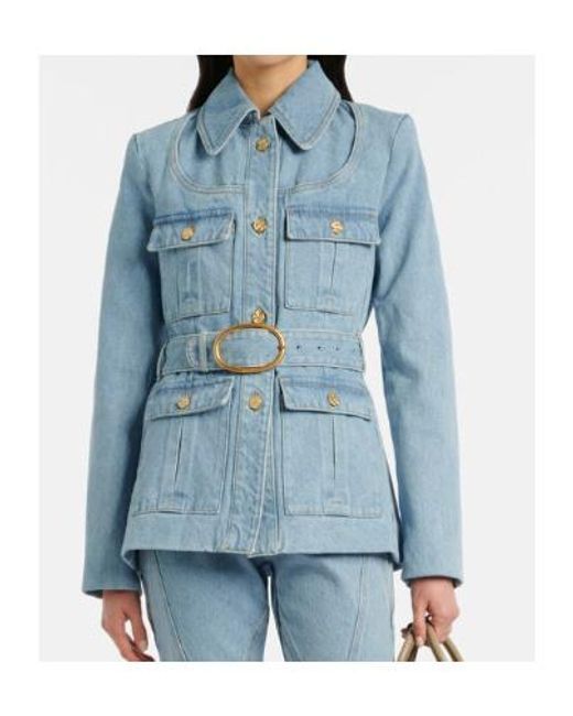 Nina Ricci Blue Belted Denim Jacket