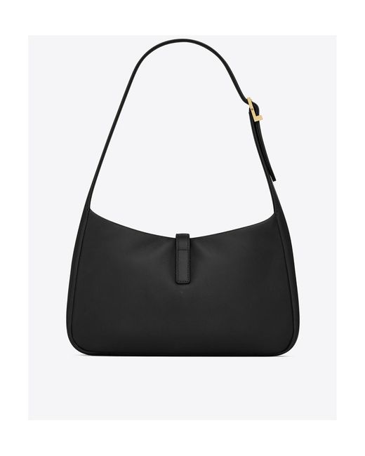 Saint Laurent Black Le 5 À 7 Logo Plaque Hobo Bag