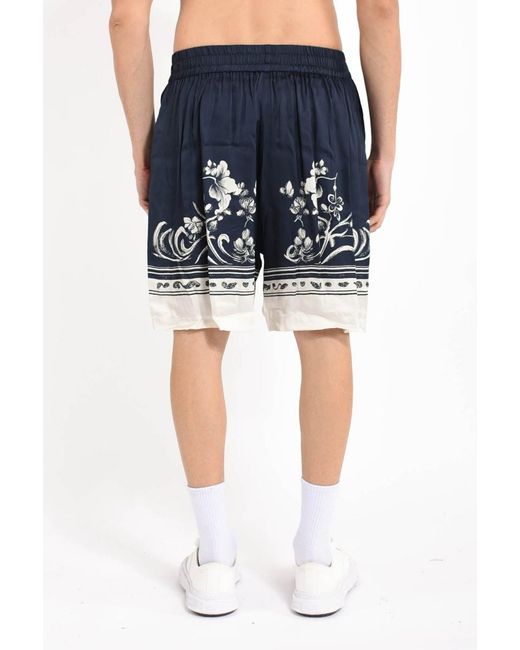 Ih Nom Uh Nit Blue Printed Elastic-Waist Shorts for men