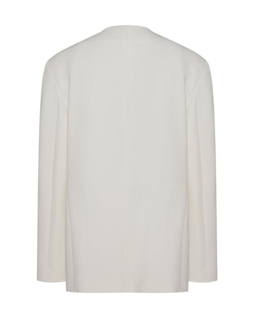 The Row White Alda Double-Breasted Suit Jacket