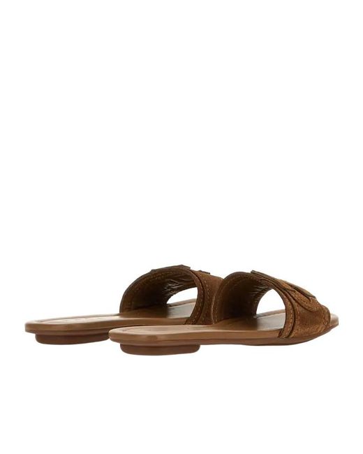 Hogan Brown H685 Flat Sandals