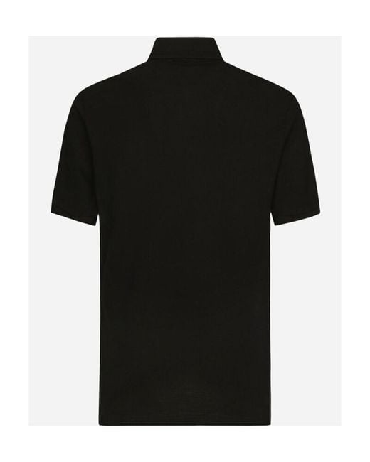 Dolce & Gabbana Black Embroidery Piquet Polo for men