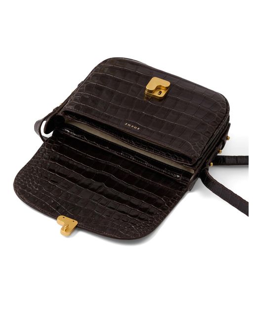 Soeur Black Mini Embossed-Leather Shoulder Bag