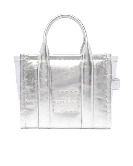 Marc Jacobs Gray The Metallic Small Tote Bag