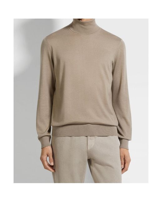 Zegna Brown Turtleneck Sweater for men