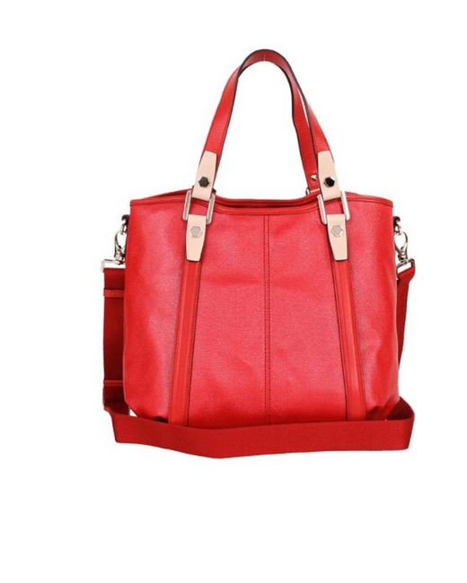 Tod's Red Double Handle And One Shoulder Bag