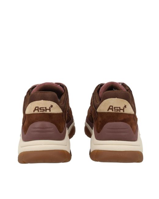 Ash Brown Round-Toe Sneakers