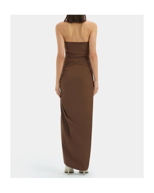 Sir Brown Florent Strapless Ruched Crepe De Chine Gown