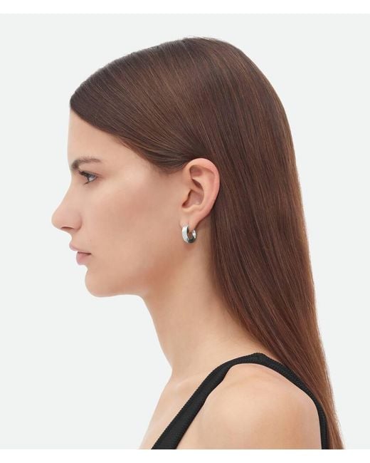Bottega Veneta White Twisted Ring Earrings